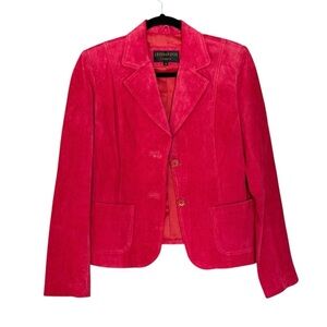 VINTAGE Leonardo’s Canada Suede Blazer Jacket Red 4
